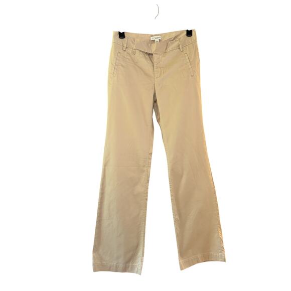 Banana Republic Womens Martin Fit Khaki Wide Leg Trousers Size 10L Cotton Blend - Picture 2 of 8